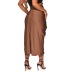 solid color pleated slim satin sheath skirt NSYHC126850