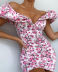printing tube top slim sleeveless sheath dress NSYHC126855
