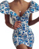 printing tube top slim sleeveless sheath dress NSYHC126855