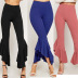 solid color irregular ruffles high waist trousers NSYHC126856