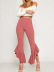 solid color irregular ruffles high waist trousers NSYHC126856