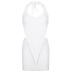 halter neck low-cut backless lace-up irregular solid color vest and skirt suit NSKAJ126881