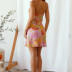 printed sling backless slim low-cut  dress NSLAY126945