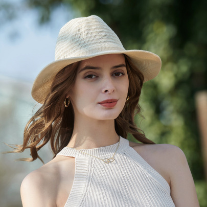 Straw Woven Sunscreen Sunshade Wide-brimmed Bucket Hats NSKJM126774