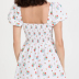 short sleeve square neck short Slim Floral Dress NSLAY127171