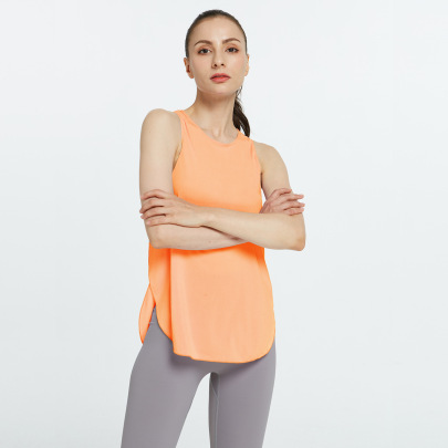 High-elastic Round Neck Loose Solid Color/tie-dye Yoga Vest (multicolor) NSFH126790