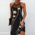 vestido delgado hueco sin mangas de estilo étnico de impresión (multicolor) NSYF127013