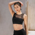 solid color shock-proof mesh stitching yoga vest NSRQF127023