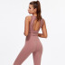 solid color shockproof bra hip high waist peach trousers yoga set NSRQF127034