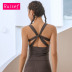 solid color mid-length cross back straps yoga vest NSRQF127039