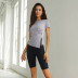 solid color quick-drying thin slit short-sleeved yoga T-shirt NSRQF127044