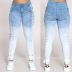 lace-up Stretch high waist slim Jeans NSQDH127054