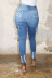 elastic ripped high waist slim jeans NSQDH127055