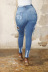 jeans ajustados con cintura alta y rotos NSQDH127055