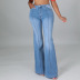 slim high waist elastic flared jeans NSQDH127059