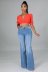 slim high waist elastic flared jeans NSQDH127059