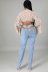 hollow stretch slim high waist jeans NSQDH127062