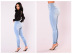 Stretch slim high waist pocket Jeans NSQDH127063