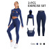 hip-lifting high-elastic hooded long sleeve hollow high waist solid color yoga three-piece suit NSMXS127079
