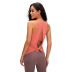 solid color/printed lace-up bow loose yoga tank top NSDQF127098