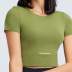 solid color slim fit with chest pad yoga T-shirt NSDQF127104