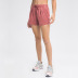 pantalones cortos de yoga sueltos con cordones elásticos en la cintura de color sólido NSDQF127121