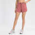 solid color waist elastic lace-up loose yoga shorts NSDQF127121
