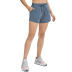 pantalones cortos de yoga sueltos con cordones elásticos en la cintura de color sólido NSDQF127121