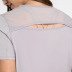 camiseta de yoga de manga corta de malla con costuras en la parte posterior de color sólido NSDQF127138