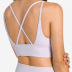solid color deep V-neck thin straps cross yoga underwear NSDQF127140