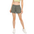 cpantalones cortos de yoga sueltos de malla elástica con cintura de color sólido NSDQF127145