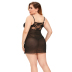 plus size Floral Lace see-through Mesh nightdress with Thong NSLXQ127179