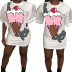 Ice Cream Printing round neck short sleeve loose t-shirt Dress NSJZC127197