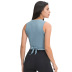 high-elastic round neck lace-up solid color yoga vest NSDQF127249
