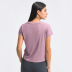 loose high-elastic short sleeve round neck solid color yoga top NSDQF127266