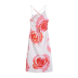 cross sling backless slim big flower print dress NSLAY127342