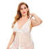 Plus Size Floral Lace see-through backless Mesh nightdress with Thong NSLXQ127316