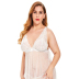 Plus Size Floral Lace see-through backless Mesh nightdress with Thong NSLXQ127316
