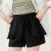 Elastic Layered Wide Leg lace-up Shorts with Inner Safety Pants NSLAY127305