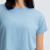 camiseta corta suelta de manga corta con cuello redondo de color liso NSDQF127347