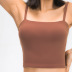 camisola de yoga corta de color liso con almohadilla en el pecho NSDQF127352