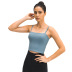 camisola de yoga corta de color liso con almohadilla en el pecho NSDQF127352