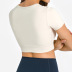 solid color Slim Round Neck short sleeve Chest Pad crop yoga top NSDQF127361