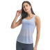 conjunto de yoga de dos piezas con blusa y sujetador de yoga con tirantes cruzados elásticos de color sólido NSDQF127370
