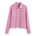 solid color hollow embroidery long sleeve shirt NSAM127391