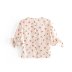 small cherry print V-neck bow tie puff sleeve top NSAM127396