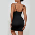 tight suspender hollow backless solid color dress NSDMB127409