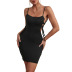 suspender tight hollow side lace-up solid color dress NSDMB127440