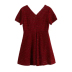 short sleeve V-Neck Sequin Embroidered Slim Dress NSLAY127701