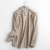 breasted Vintage Striped Print Long Sleeve Shirt NSLAY127698